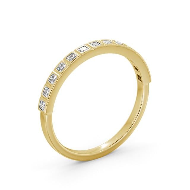 Hana Half Eternity Princess Lab Diamond Unique Bezel Set Ring